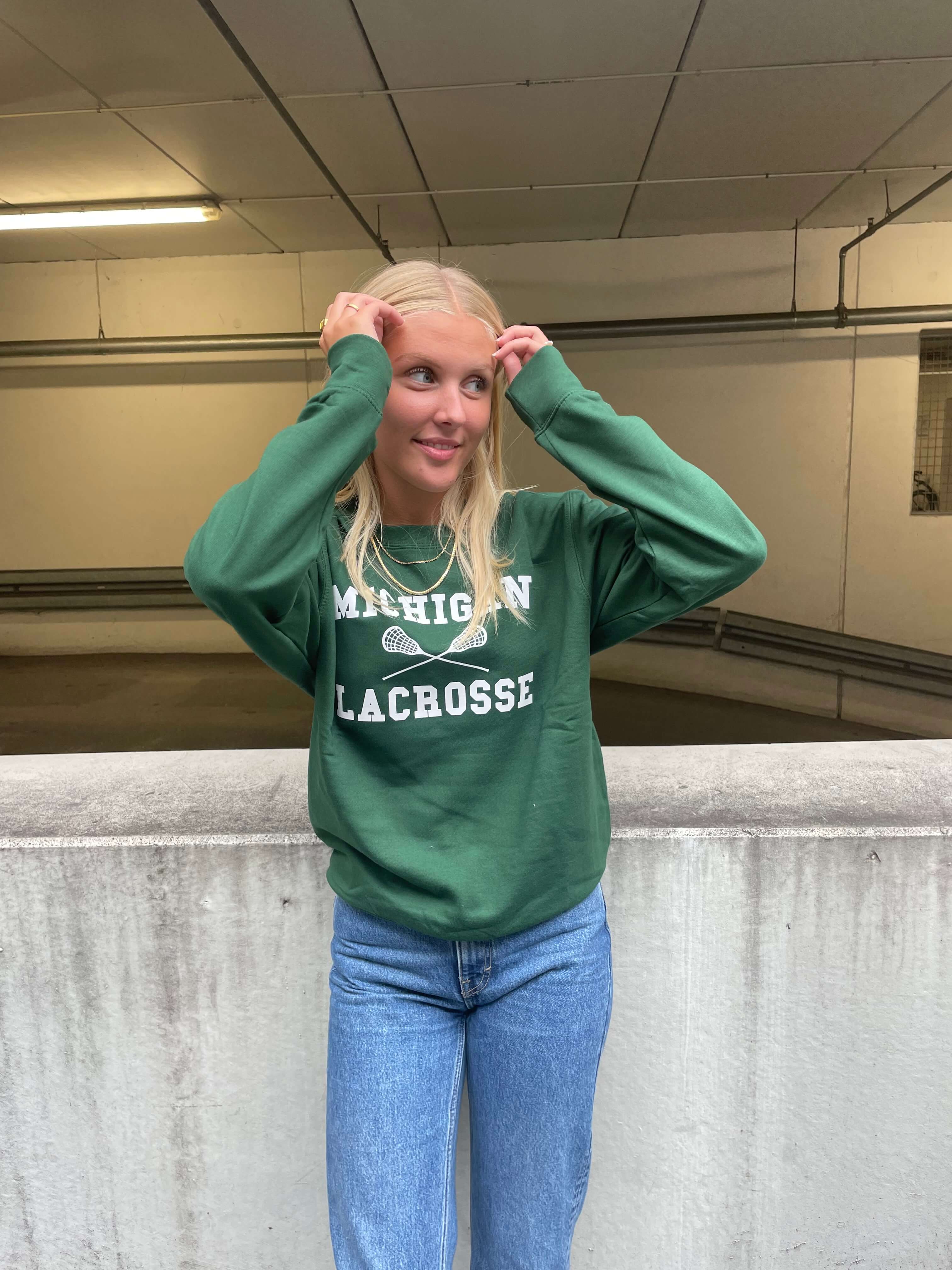 Michigan Lacrosse - Grøn Sweatshirt