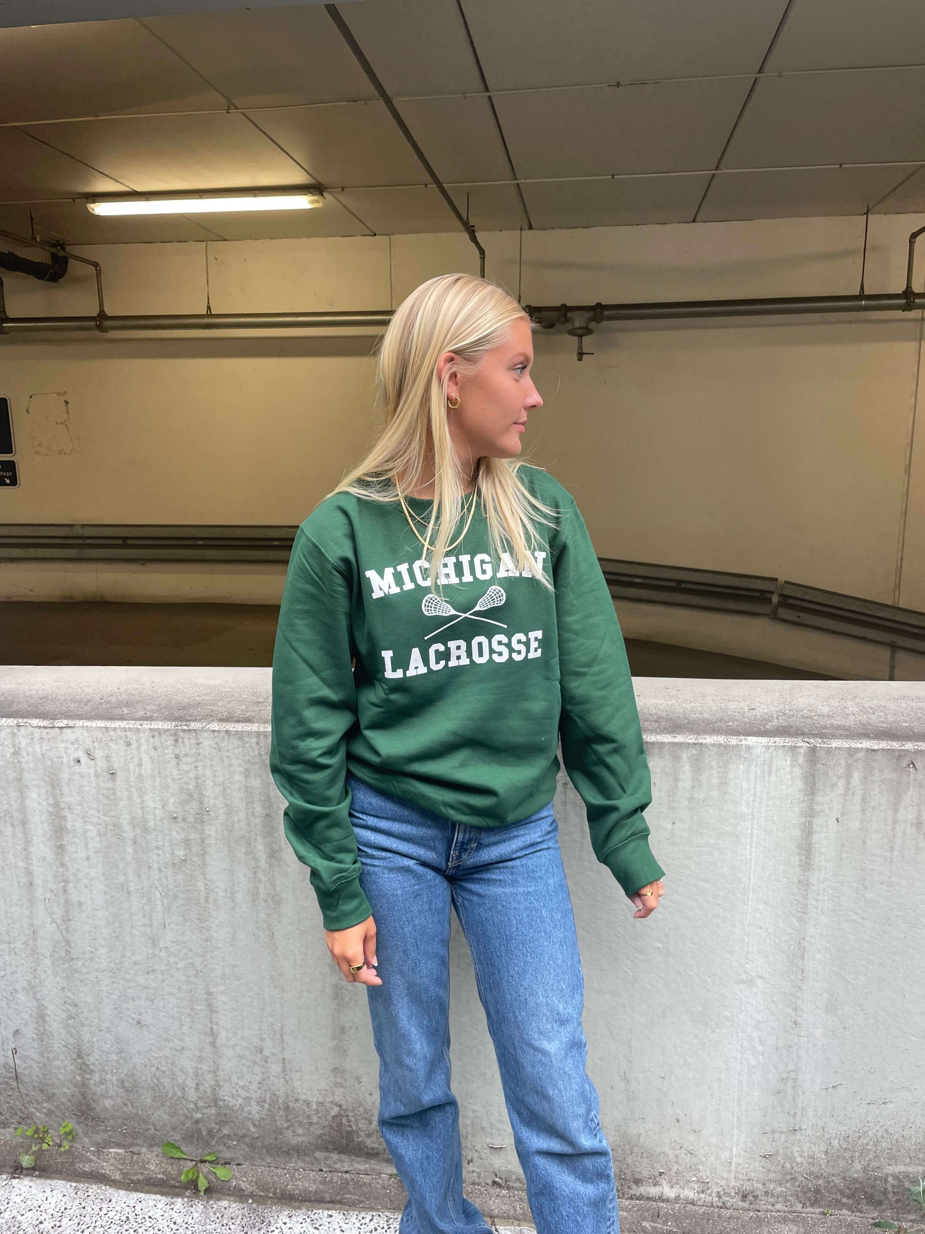 Michigan Lacrosse - Grøn Sweatshirt