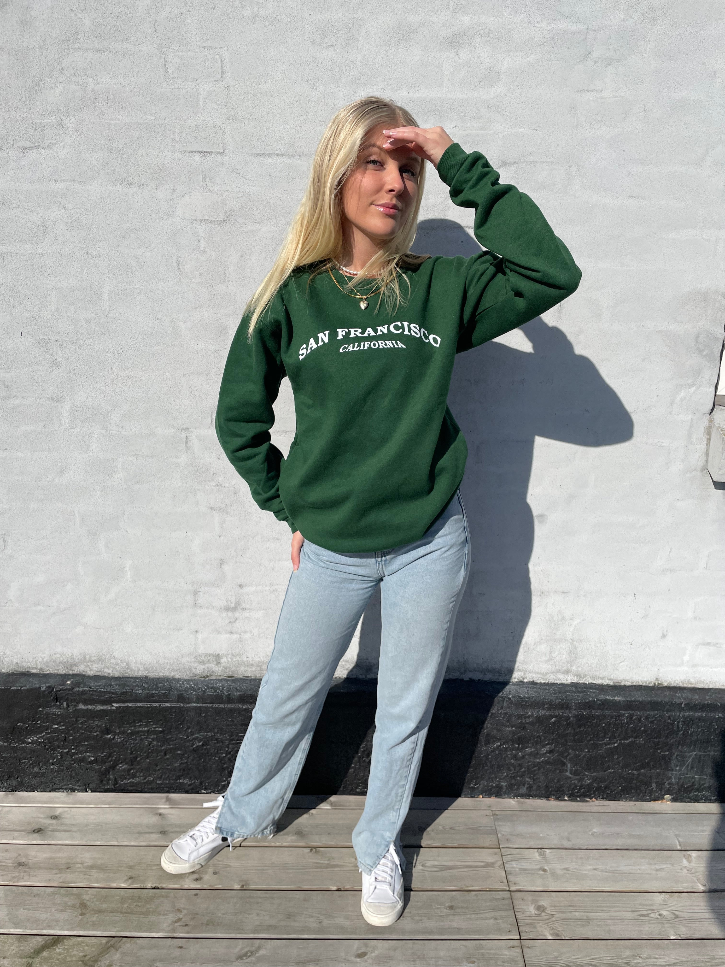 San Francisco - Grøn Sweatshirt