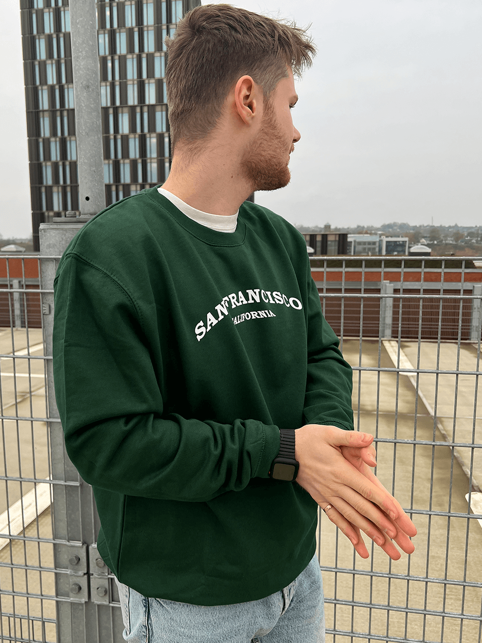 San Francisco - Grøn Sweatshirt