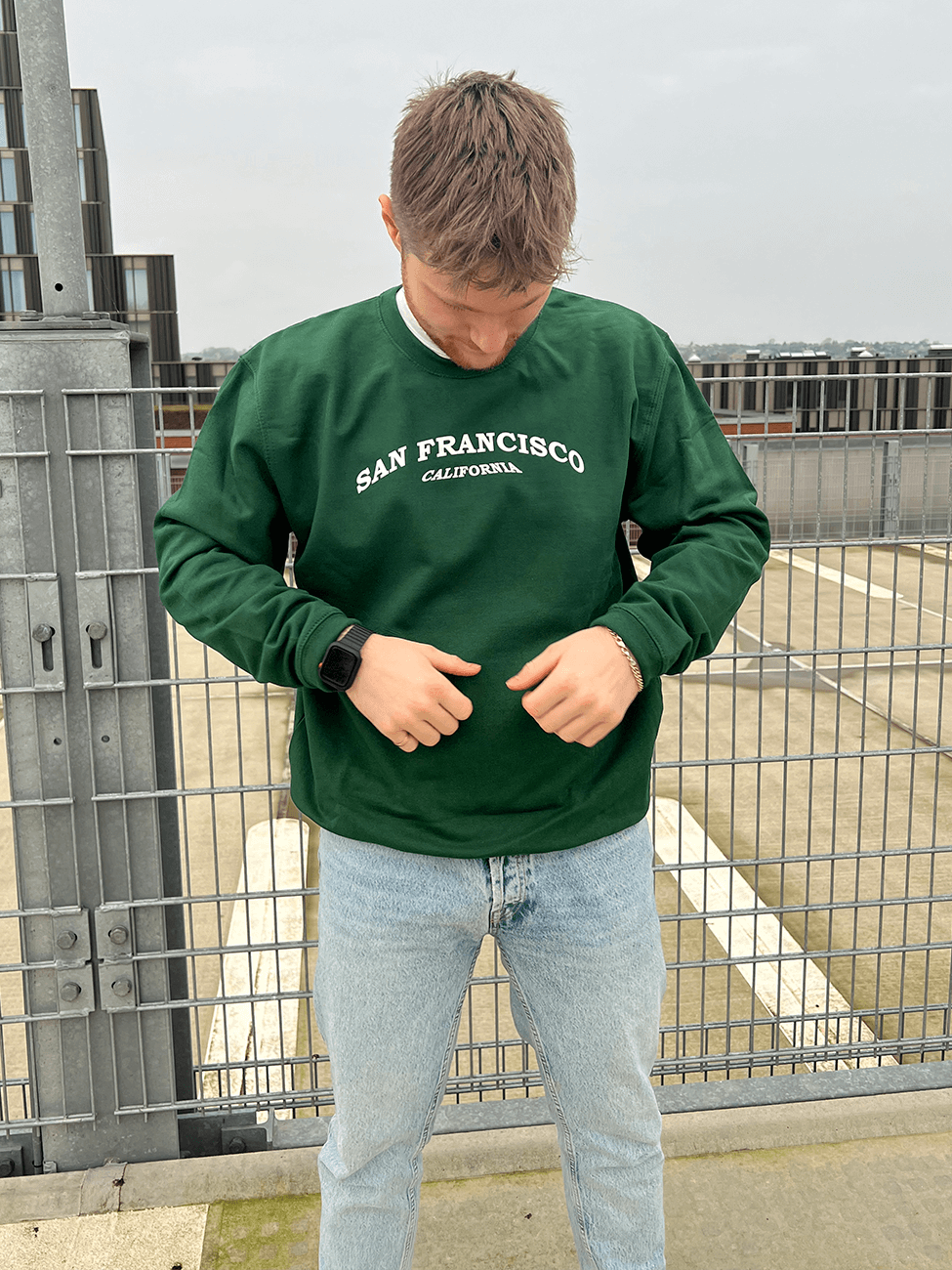 San Francisco - Grøn Sweatshirt