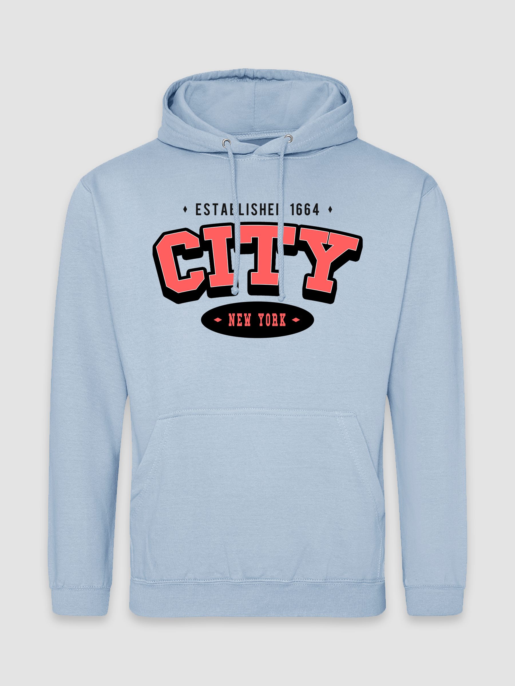 Varsity NYC - Grå Melange Hoodie