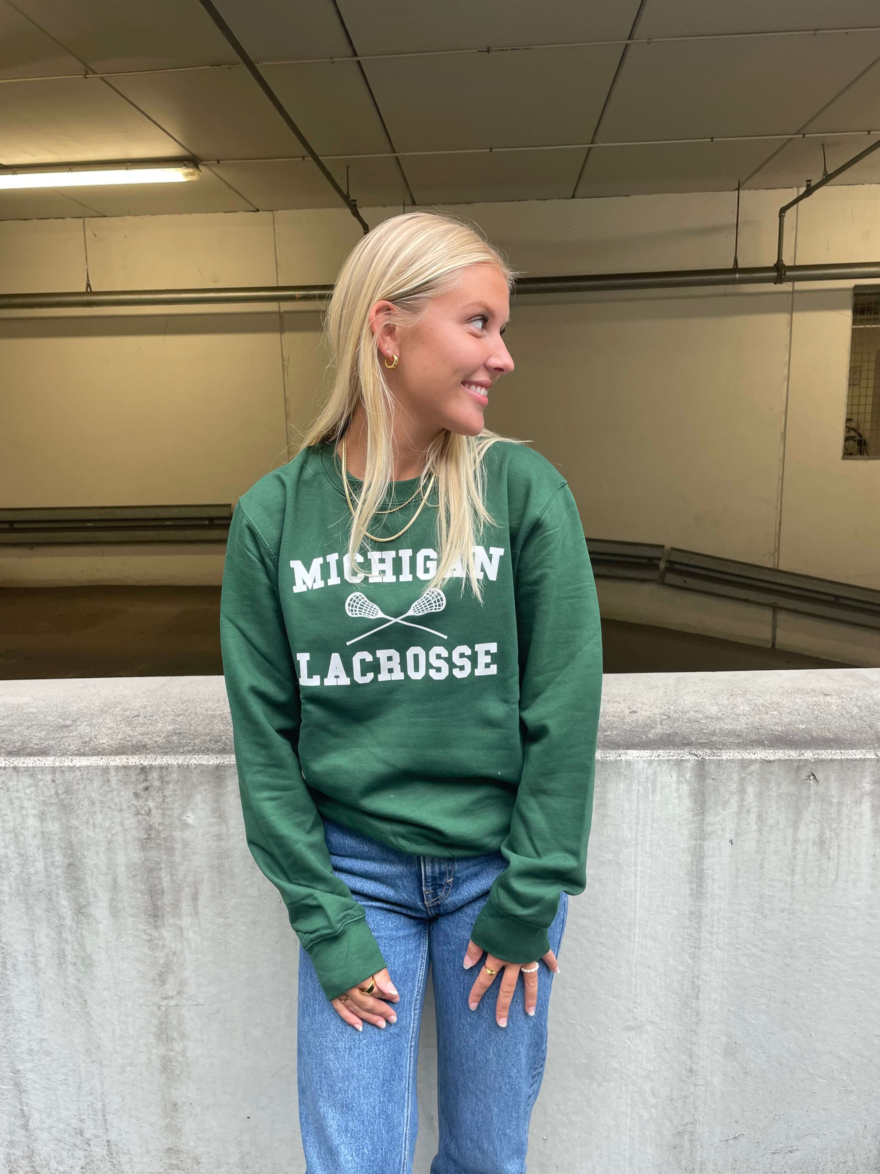 Michigan Lacrosse - Grøn Sweatshirt