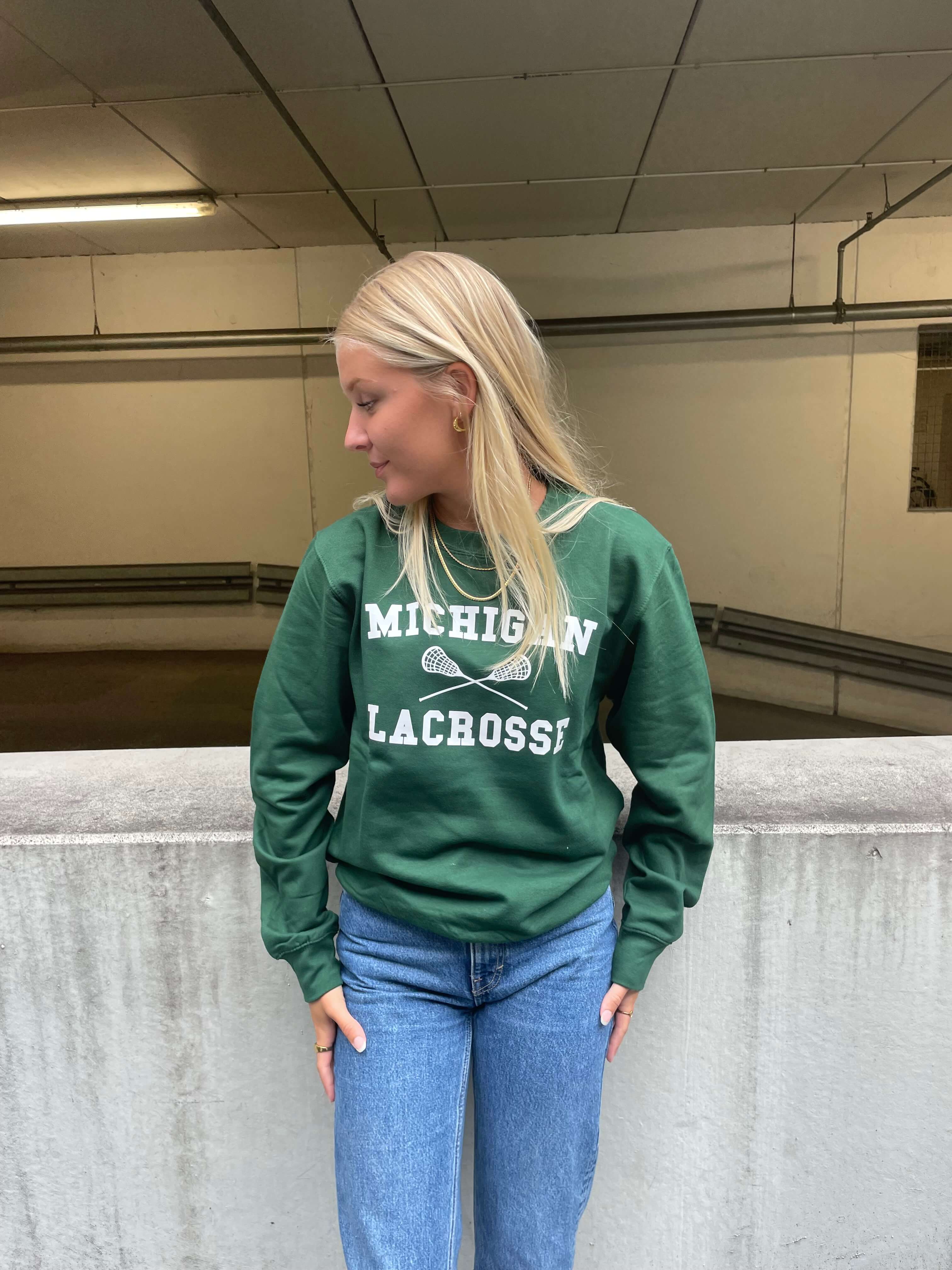 Michigan Lacrosse - Grøn Sweatshirt