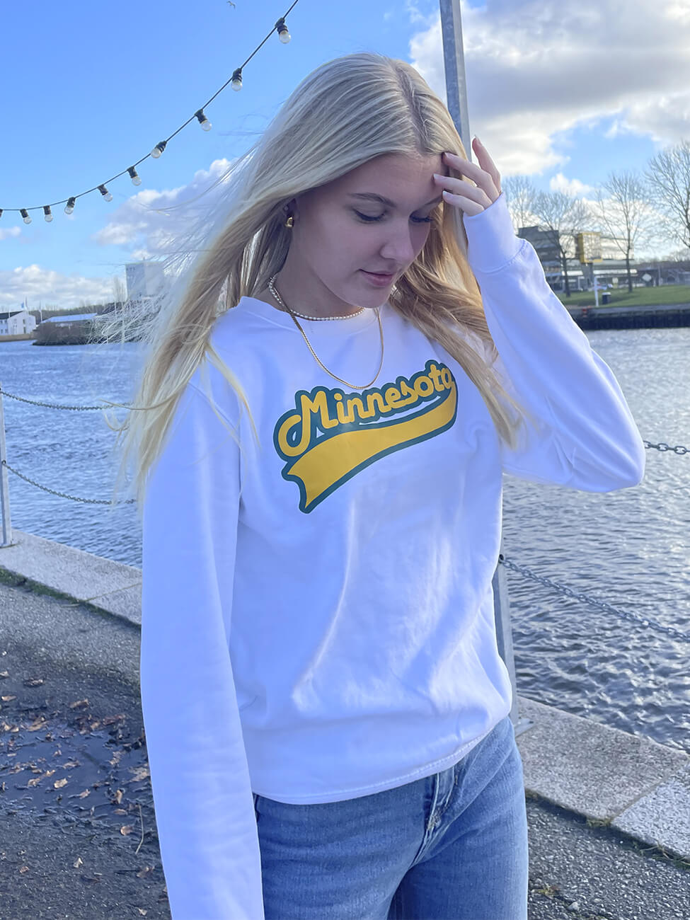 Minnesota - Hvid Sweatshirt