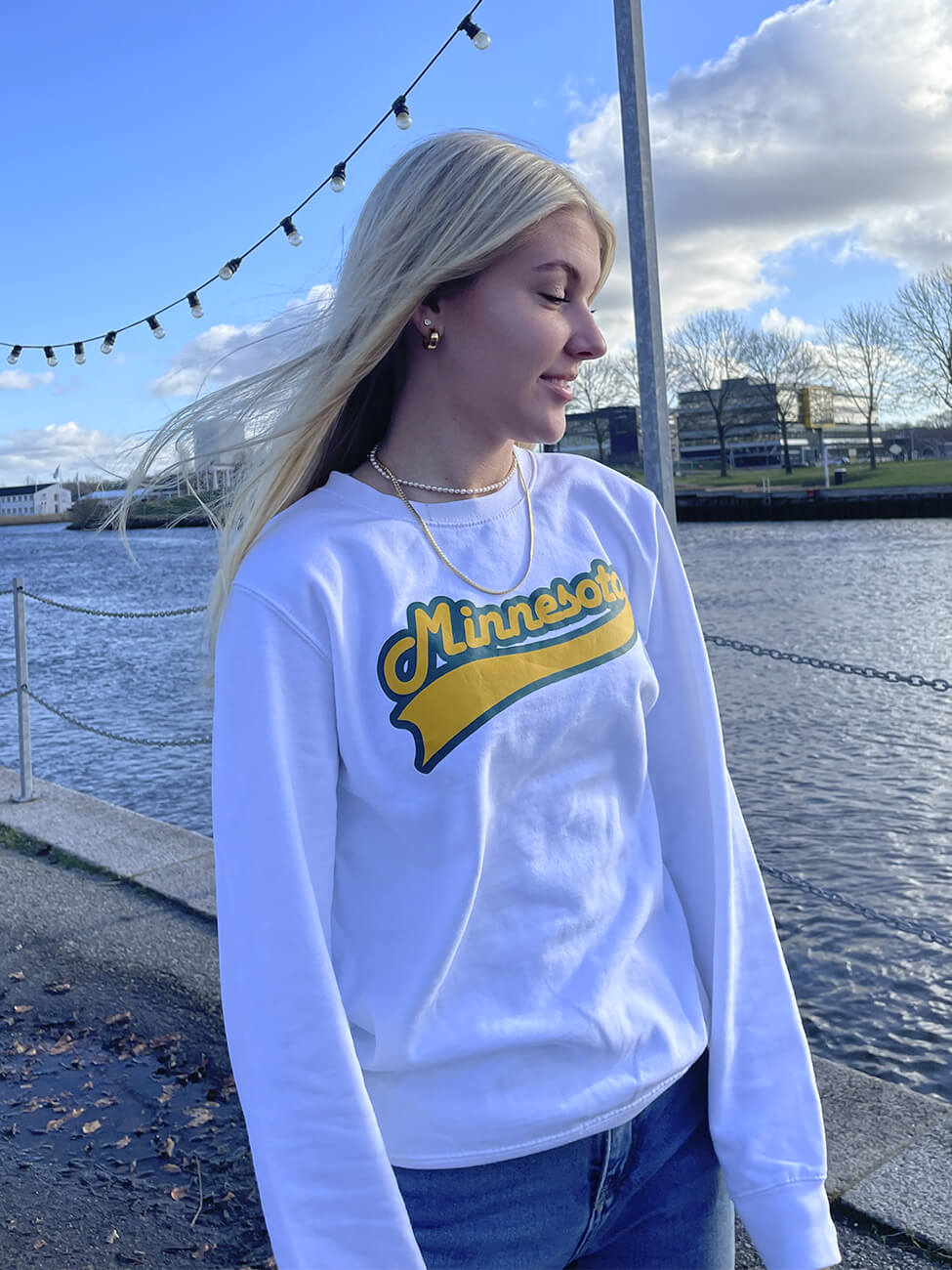 Minnesota - Hvid Sweatshirt